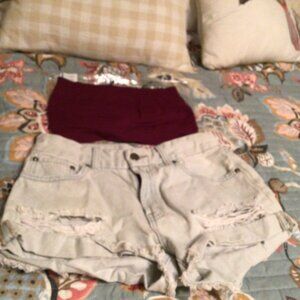 2 PC Lot JBD Faded Shorts  Size Sm Sugarlip Tube Top One Size